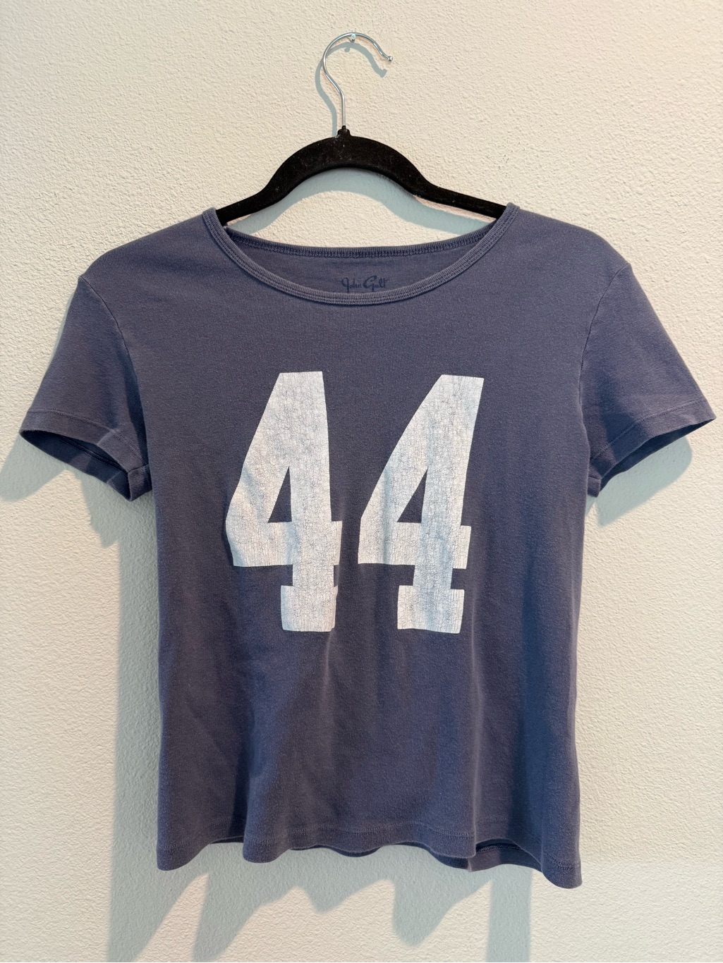 Brandy Melville Navy Short-Sleeve Tee With White '44' Graphic